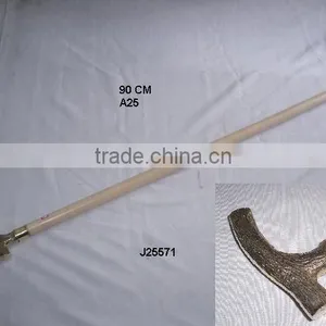 Wooden Trunk Style Brass Handle Wooden Walking Stick thumbnail-1