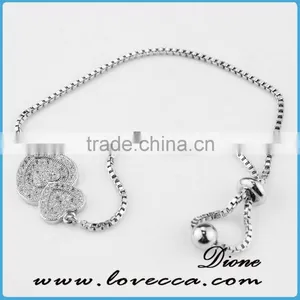 White Gold Diamond Dollar Bracelet 18K Micropave, Pave Diamonds Bracelet thumbnail-4