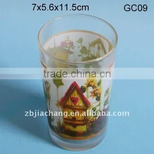 Antique Spray Color Glass Cup With Decal thumbnail-1