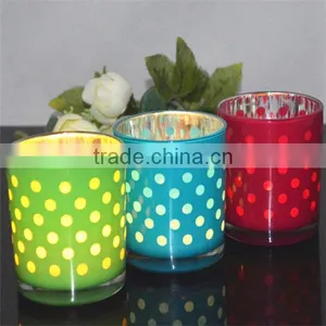 Wholesale Dots Pattern Tealight Glass Candle Holders thumbnail-1