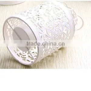 2016 Popular Metal Hollow Out Candle Holder White Metal Lantern Christmas Home Decoration Candlestick Hollow Candle Holders thumbnail-3