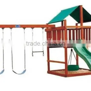 High Quality Wooden Game House and Swing for Sale thumbnail-1