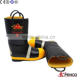 Black Advanced Polythene Rubber Fireman Safety Boots thumbnail-3