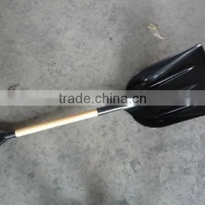 Plastic Snow Shovel With Wood Handle thumbnail-1