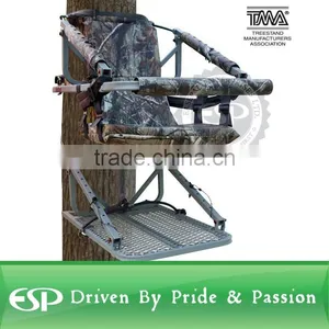 Aluminum Climbing Hunting Tree Stand With Safety Vest Harness, 250lb Capacity thumbnail-1