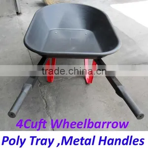 America 4Cuft Poly Tray Metal Handles Wheelbarrow for Gardenning thumbnail-3
