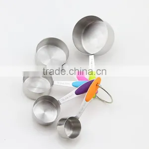 5pcs Stainless Steel Measuring Cups Sets With Different Color Handle thumbnail-5