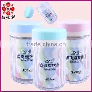 400ml Round Shape Airtight Container Seal Canister Glass thumbnail-1