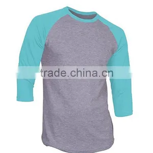 No Brand Customized Your Own Tee Classic 3/4 Sleeve Baseball Plain Blank Relaxed Fit Men Jersey Raglan T-shirt Wholesale thumbnail-2