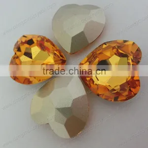 28x28 Light Topaz Heart Shaped Crystal Stone in Dresses and Bags thumbnail-1