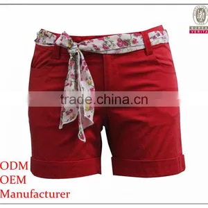 High Fashion Ladies Tight Fit Chino Shorts thumbnail-1