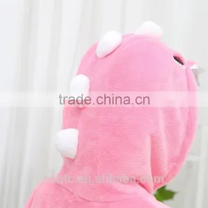 Flannel Cartoon Adult Animal Jumpsuit Animal Pajamas Jumpsuit Pink Dinosaur Design thumbnail-4