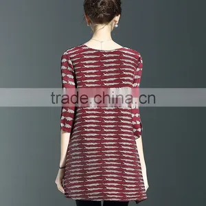 2017 Brand Ancient Printing Drape Women A-line Dress thumbnail-5