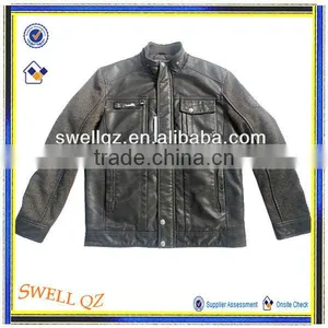 Fashion Design Men Fleece Leather Jacket thumbnail-1