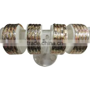 3 TONE GOLD PLATED BANGLE Bracelet 7mm thumbnail-1