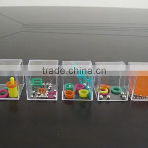 Fisher Price Clear Acrylic Cube Puzzle Plastic Ball Maze Game thumbnail-1