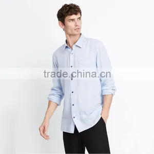 China Clothing Manufacturer Casual Style Cotton Woven Button up Shirts for Men thumbnail-1