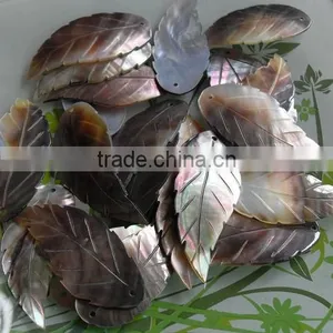 Natural Leaf Shape Black Shell Charms Diy Black Shell Charm Pendant Wholesale Jewelry Accessories thumbnail-1