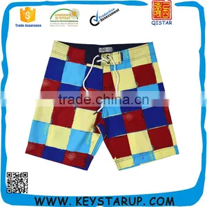 Men's Square Print 100% Polyester Microfibe Brushed Board Shorts Custom thumbnail-1