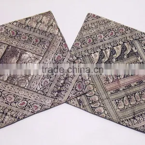 Chocolate Ethnic Cushion Covers Old Zari India Style Room Decor Pillow Cases thumbnail-1