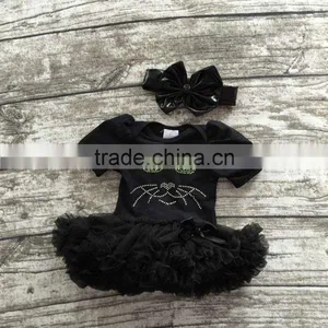 Girls Halloween Tutu Romper Infant Toddler Girls Outfits Girls Cat Balck Tutu Romper Black Chiffon Tutu Romper With Headbannd thumbnail-1
