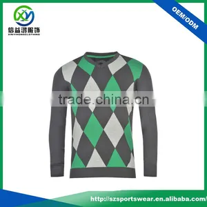 New Style Winter Diamond Pattern Fashion Golf Men Knitwear thumbnail-1