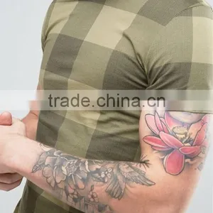 Longline T-Shirt With Curved Hem In Check Print thumbnail-3