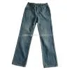 Man's Jeans With Sandblast and Monkey Wash, Black Denim thumbnail-1