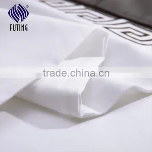 Wholesale 4pcs Embroidered Bed Linen 100% Cotton White Bedding Set Hotel Bed Sheet Set thumbnail-5
