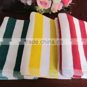 Hot Sale 100% Cotton Wholesale Stripe Hotel Pool Large Beach Towel Custom thumbnail-3
