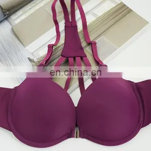 Front Button Young Girl Underwear Set Sexy Deep V-neck Push up Women Plus Size Bra Set Hollow Out Lingerie Sets thumbnail-4