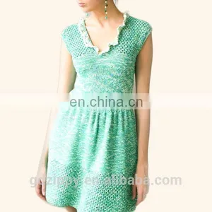 Lace V Neck Sweater Design Mother and Child Dress thumbnail-3