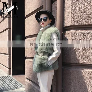 Factory Wholesale Fashion New Style Classical Pattern Lady Fur Waistcoat Fur Gilet Fox Fur Vest thumbnail-2