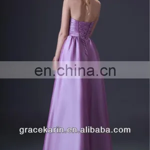 Grace Karin Strapless Plum Long Evening Dress With Big Flowers Front CL3430 thumbnail-3
