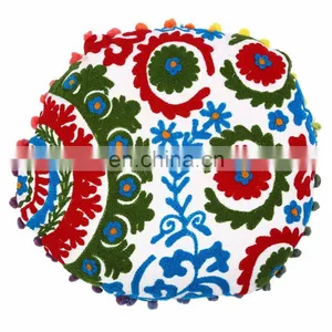Vintage Indian Handmade Suzani Cushion Covers Cotton Pillow Case Embroidered thumbnail-1