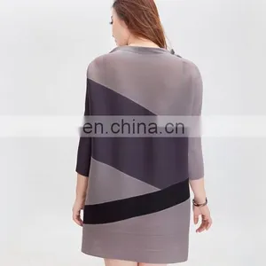 Middle Aged Group Fashion Women Tops and Blouse Patchwork Blouse thumbnail-5