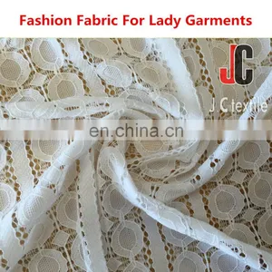 AL010 Shaoxing JC Wholesale Nylon Spandex Elastic Lace Trim Lace Fabric African Tulle High Quality Lace thumbnail-1
