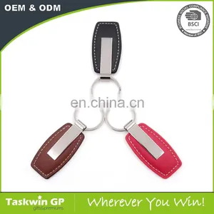Good Quality Promotional Custom Leather Keychain and Metal Keyring thumbnail-5