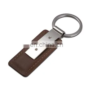 Brown PU Leather Metal Keychain / Bag Hanger Keyring thumbnail-1