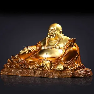 The Bronze Sitting Laughing Buddha Statue is Depicted as Fat and Smiling thumbnail-5
