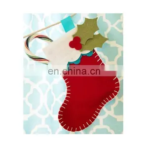 Amazon 2018 Christmas Eve Decor Wholesale Wall Hanging Christmas Ornaments Felt Socks thumbnail-6