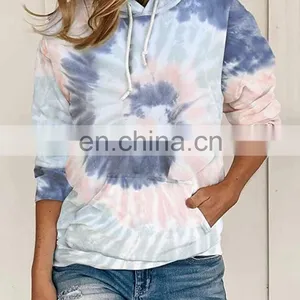 Autumn Womens Sweatshirt Hoodies Hooded Gradient Print Long Sleeve Tie Dyeing Pullover Sweatshirt Women Oversized Sudadera Mujer thumbnail-3