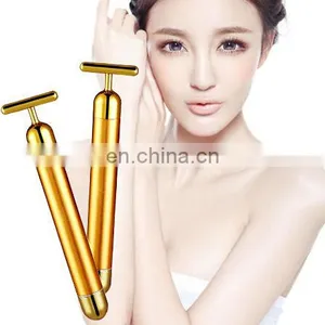 Vibrator T Shape 24k Gold Beauty Bar Skin Care Mini Vibrator Roller thumbnail-1