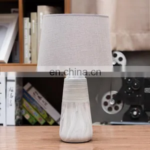 Nordic Style Modern Design Barrel Shape Large Cheap Retro Ceramic Base Table Lamp for Home Bedside thumbnail-1