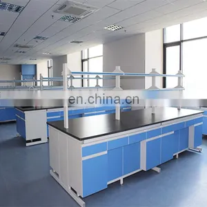 ISO9001/14001 Low Price MDF Lab Island Table With Reagent Shelf Lab Furniture thumbnail-1
