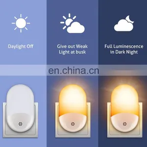 2019 Amazon Hot Sale Plug in 2 Pcs for 1 Pack Motion Activated Warm White Lighting Led Night Light With Light Sensor thumbnail-2