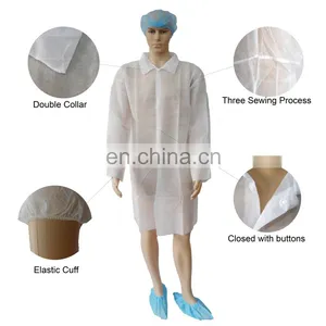 Disposable Kids Lab Coat Unisex White PP Lab Coats For Sale thumbnail-5