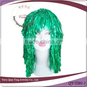 Hot Sell Cheap Green Party Tinsel Wigs thumbnail-1