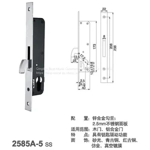 Single Hook Latch Mortise Door Lock Backset 25mm thumbnail-5