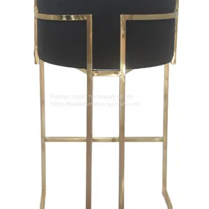 XC201 Gold Chair PU Hotel Chair Stainless Steel High Chair Modern Furniture thumbnail-5